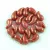 Zoliduo Czech Pressed 2 Hole Glass Bead - Opaque Red Gold Luster - 5x8mm - left
