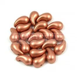   Zoliduo cseh préselt 2lyukú gyöngy - Matte Metallic Copper - 5x8mm - JOBBOS