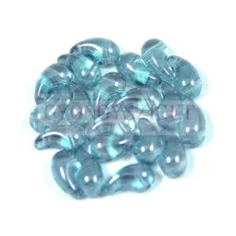   Zoliduo Czech Pressed 2 Hole Glass Bead - crystal blue luster- 5x8mm - RIGHT