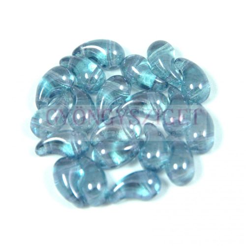 Zoliduo Czech Pressed 2 Hole Glass Bead - crystal blue luster- 5x8mm - RIGHT