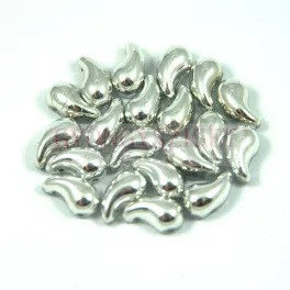   Zoliduo Czech Pressed 2 Hole Glass Bead - crystal silver - 5x8mm - RIGHT