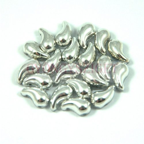 Zoliduo Czech Pressed 2 Hole Glass Bead - crystal silver - 5x8mm - RIGHT