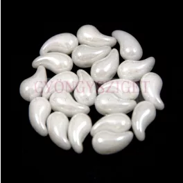  Zoliduo Czech Pressed 2 Hole Glass Bead - alabaster luster - 5x8mm - RIGHT
