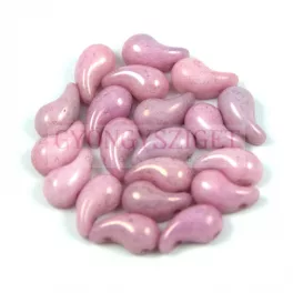   Zoliduo cseh préselt 2lyukú gyöngy - Alabaster Pink Luster - 5x8mm - JOBBOS
