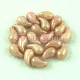   Zoliduo Czech Pressed 2 Hole Glass Bead - Alabaster Red Terracotta - 5x8mm - right