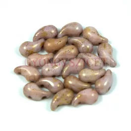   Zoliduo Czech Pressed 2 Hole Glass Bead - alabaster pink luster - 5x8mm - RIGHT