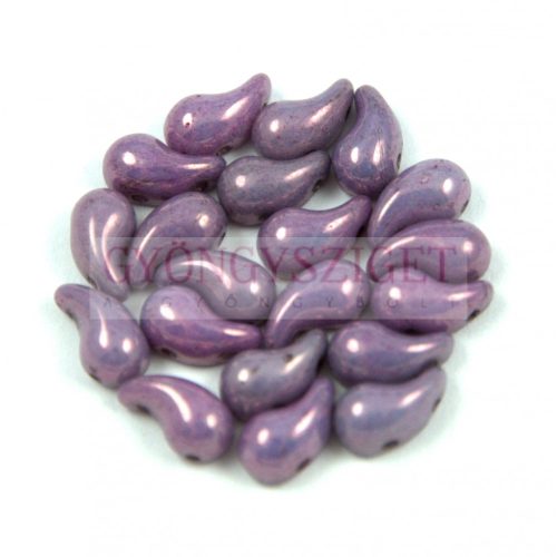 Zoliduo cseh préselt 2lyukú gyöngy - Purple Vega Luster - 5x8mm - JOBBOS