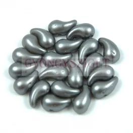   Zoliduo cseh préselt 2lyukú gyöngy - Pastel Silver - 5x8mm - JOBBOS