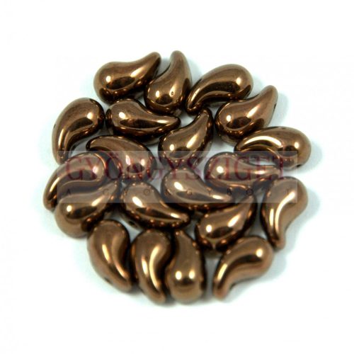 Zoliduo cseh préselt 2lyukú gyöngy - bronz - 5x8mm - JOBBOS