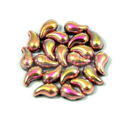 Zoliduo Czech Pressed 2 Hole Glass Bead - Jet Pink Gold - 5x8mm - RIGHT