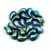Zoliduo Czech Pressed 2 Hole Glass Bead - Jet AB - 5x8mm - RIGHT