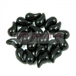   Zoliduo Czech Pressed 2 Hole Glass Bead - Jet - 5x8mm - RIGHT