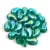 Zoliduo Czech Pressed 2 Hole Glass Bead - Emerald AB - 5x8mm - RIGHT