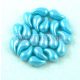 Zoliduo cseh préselt 2lyukú gyöngy - Opaque Turquoise Blue Luster - 5x8mm - JOBBOS